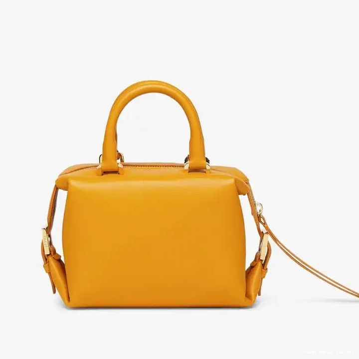 Vintage HOT Yellow Nappa In Fendi Cube FF Bag Leather Mini 0614